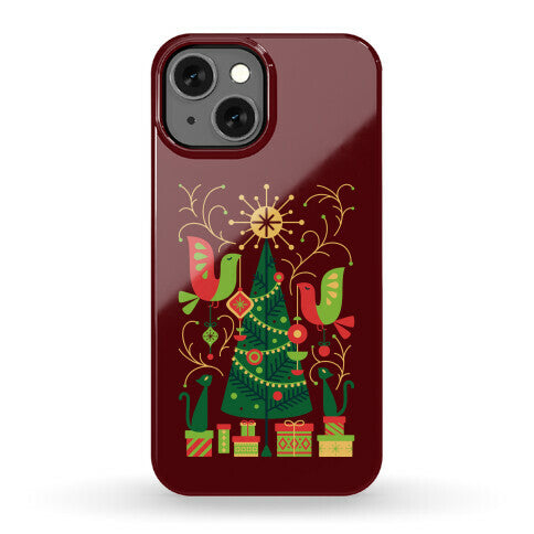 Vintage Christmas Tree Decorating Phone Case